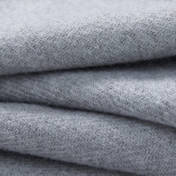 🆕 Halara Grey Knit Fringe Casual Scarf NWT Neutral Minimalist Aesthetic - Picture 4 of 5